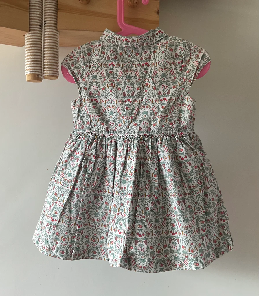 🔥-20%🔥 Robe Sergent Major Fleurs Rouge Vert – 2 ans 92 cm 💯 Coton – photo 8